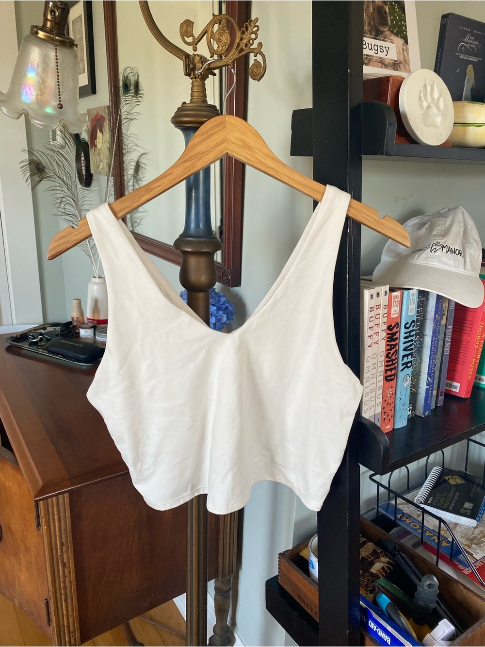 Target White V-Neck Cropped workout tank